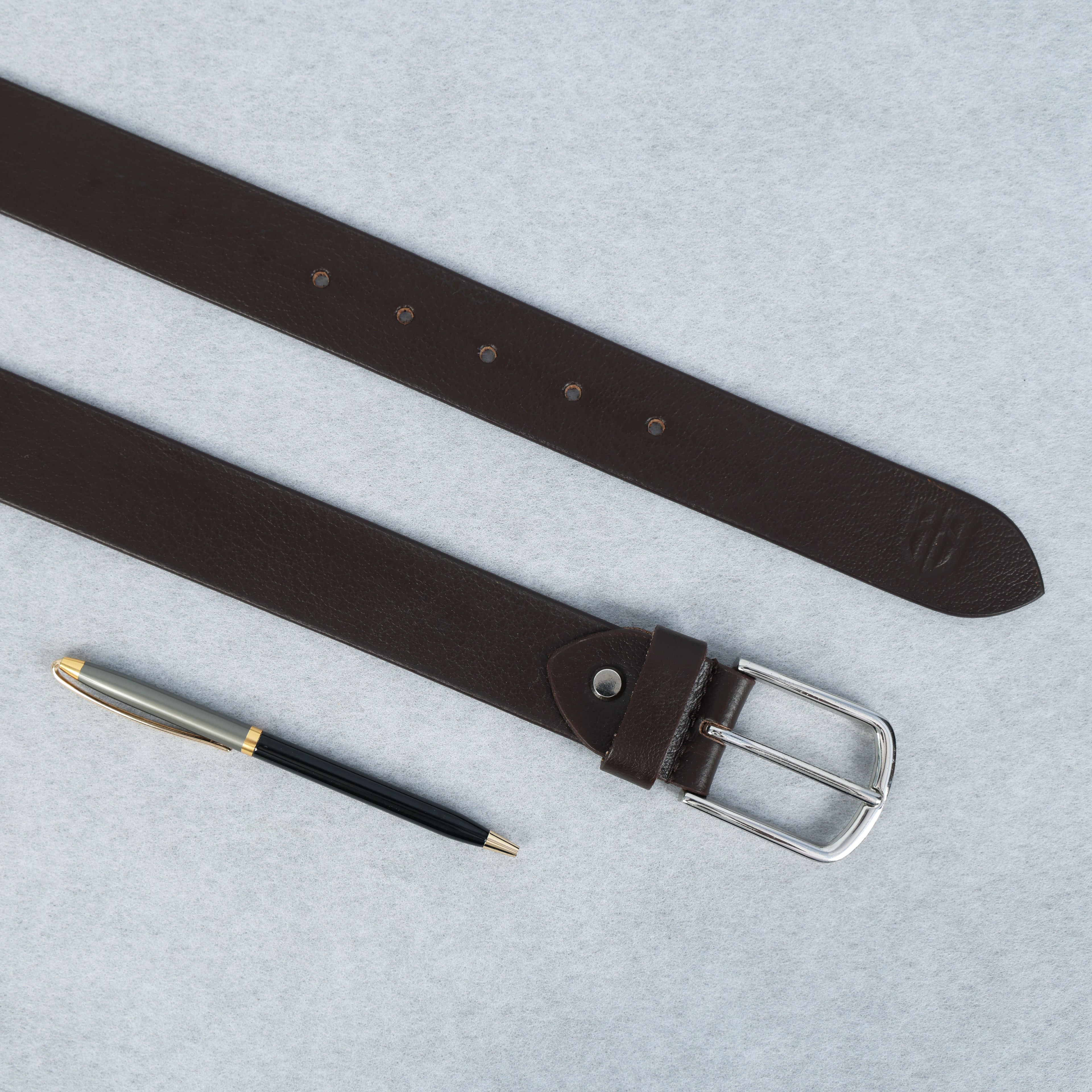 Dark Brown Full Grain Leather Belt – Classic Genuine Leather