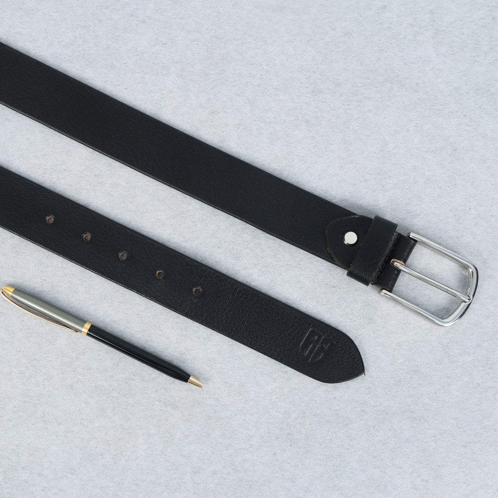 Black Full Grain Leather Belt – Classic Genuine Leather