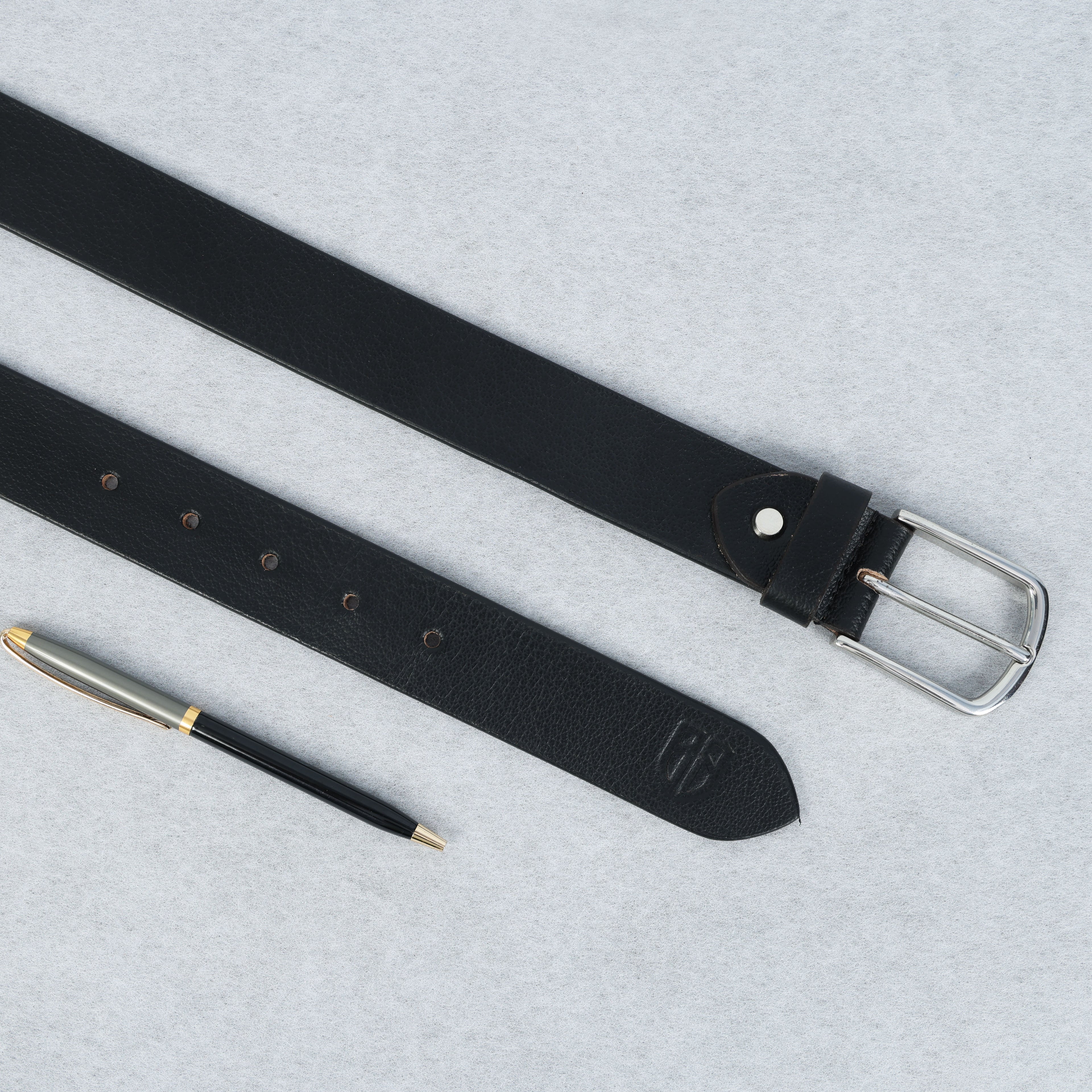 Black Full Grain Leather Belt – Classic Genuine Leather