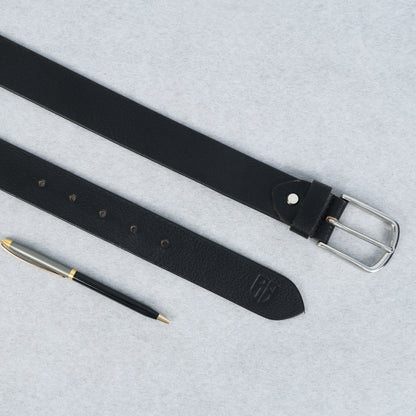 Black Full Grain Leather Belt – Classic Genuine Leather