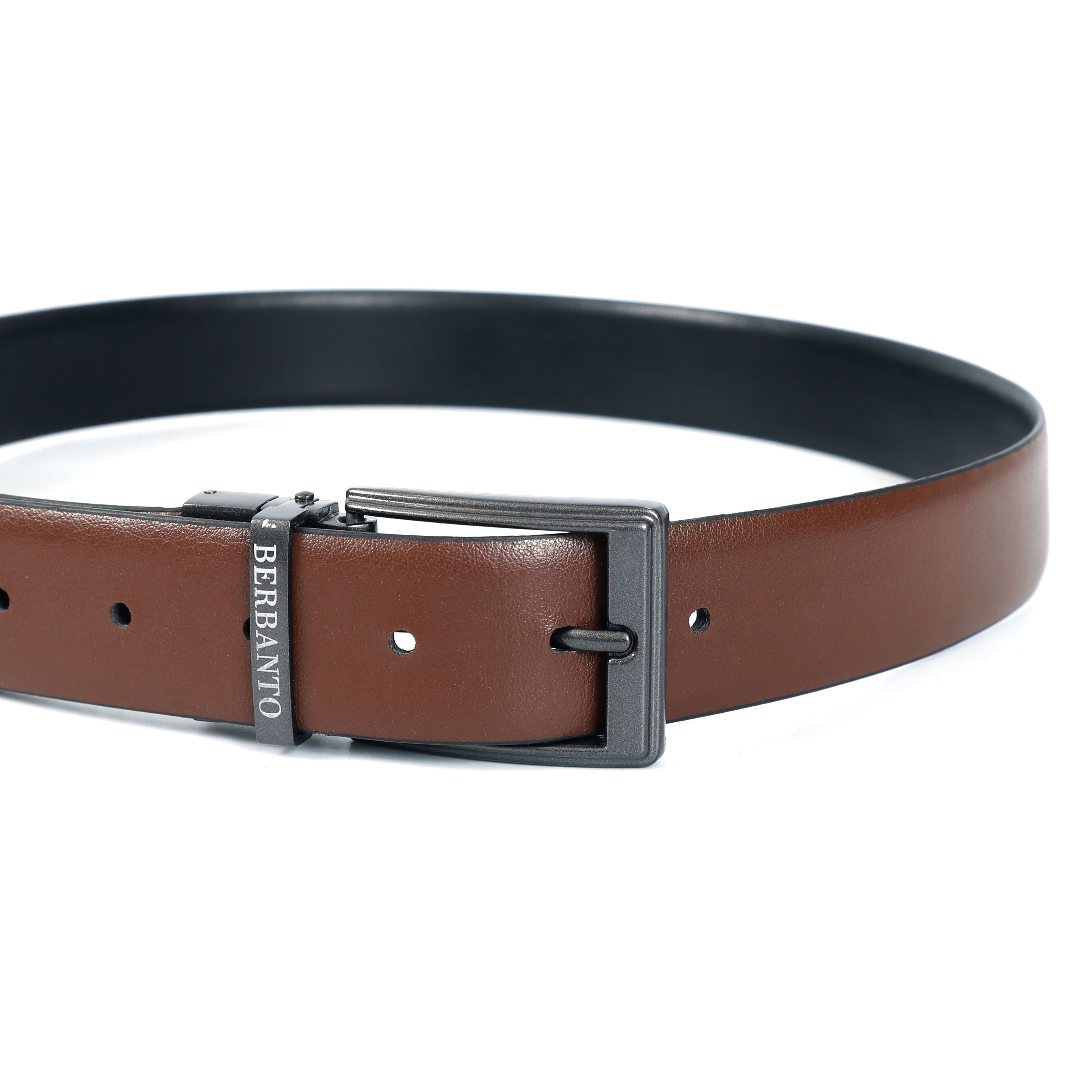 Berbanto Classic Smooth Reversible Belt – Gunmetal Buckle