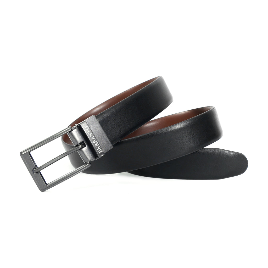 Berbanto Classic Smooth Reversible Belt – Gunmetal Buckle