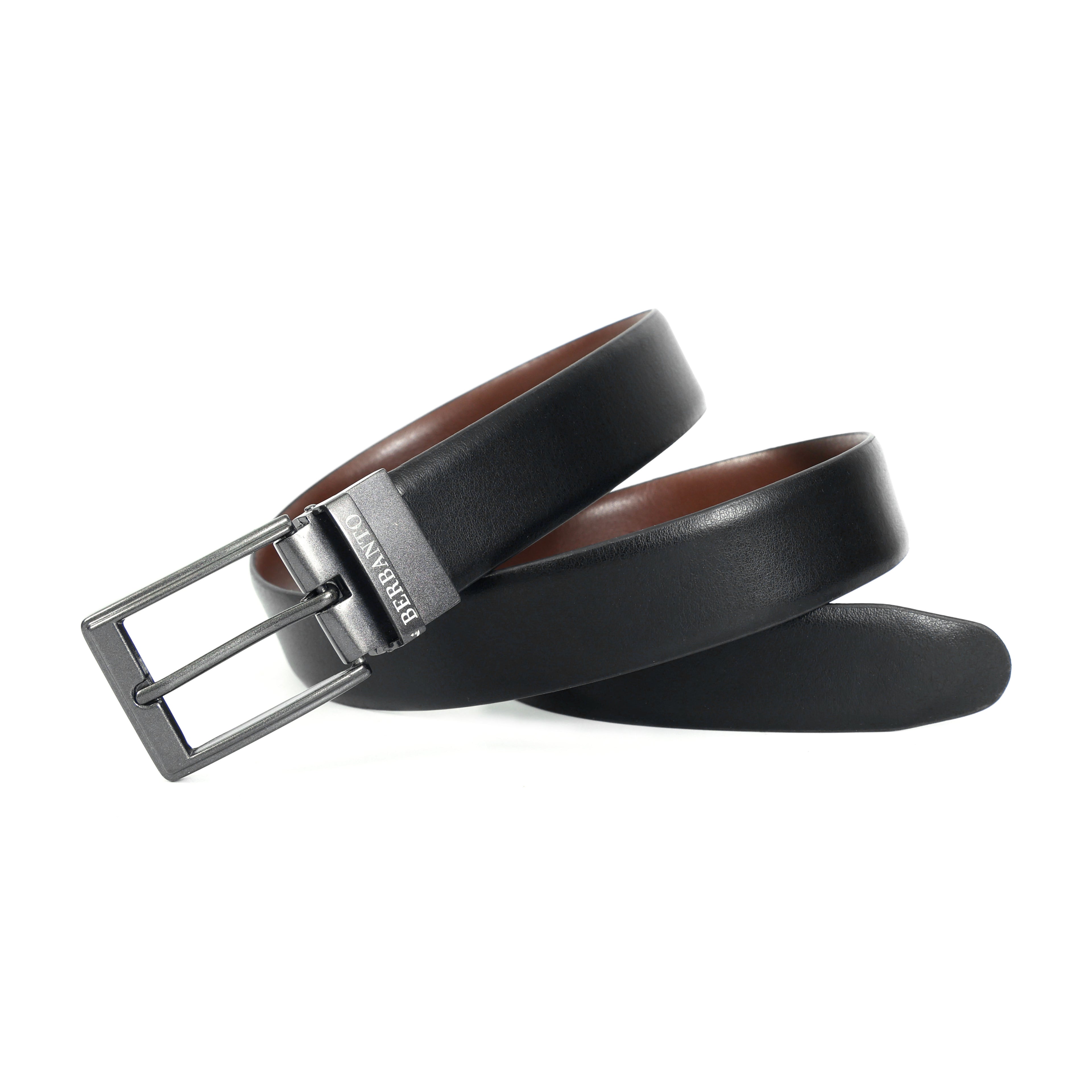 Berbanto Classic Smooth Reversible Belt – Gunmetal Buckle