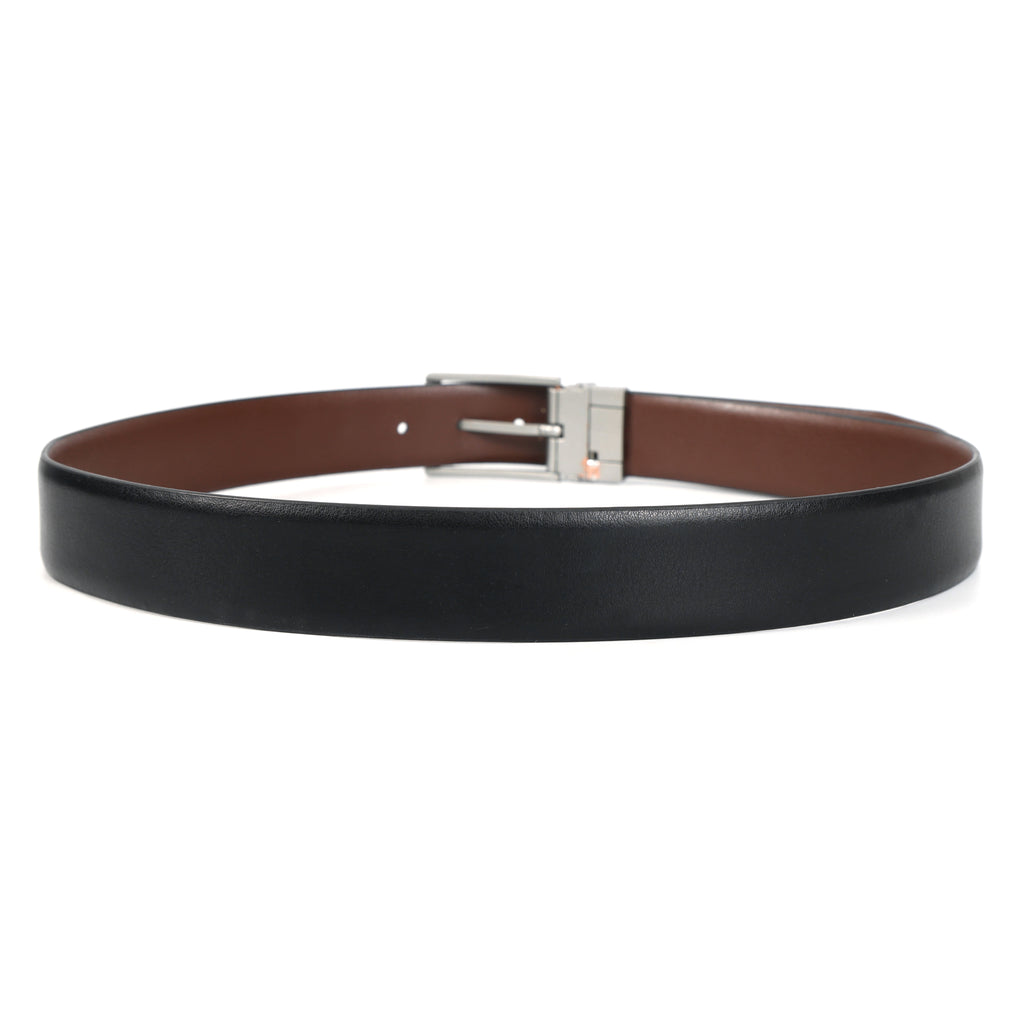 Berbanto Classic Smooth Reversible Belt – Silver Buckle