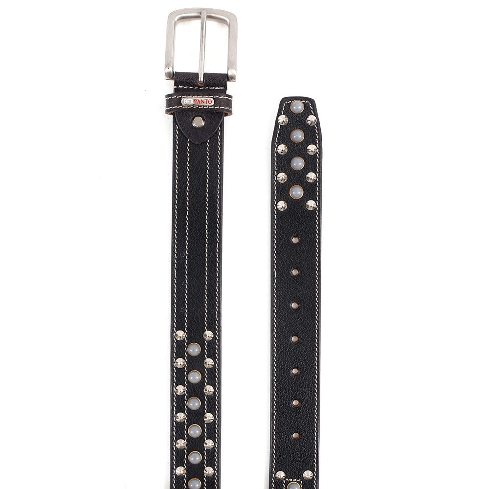 Berbanto Sterling Full-Grain Studded Leather Belt
