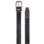 Berbanto Blackout Full-Grain Studded Leather Belt