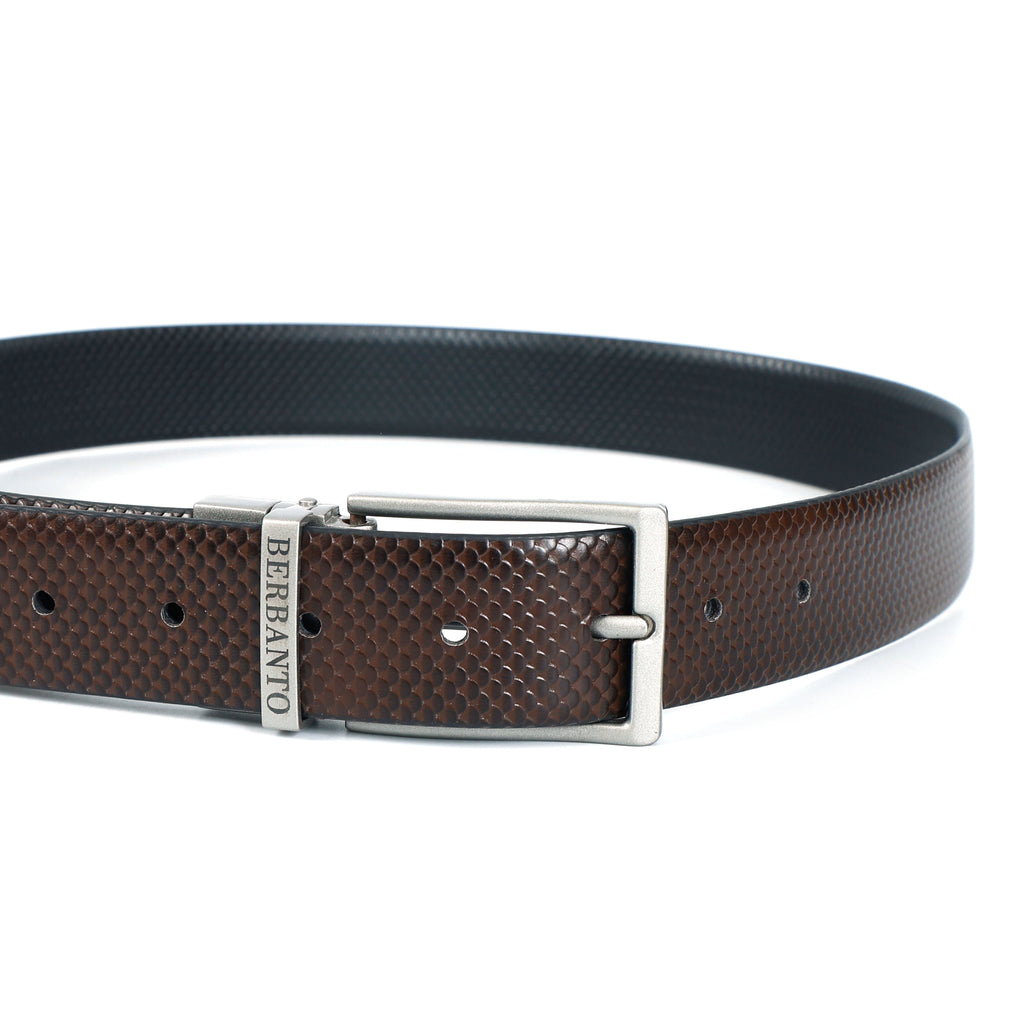 Berbanto Honeycomb Reversible Belt – Silver Buckle