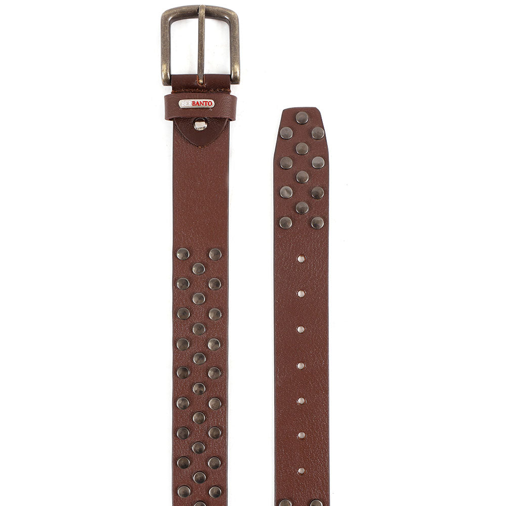 Berbanto Rustline Full-Grain Studded Leather Belt