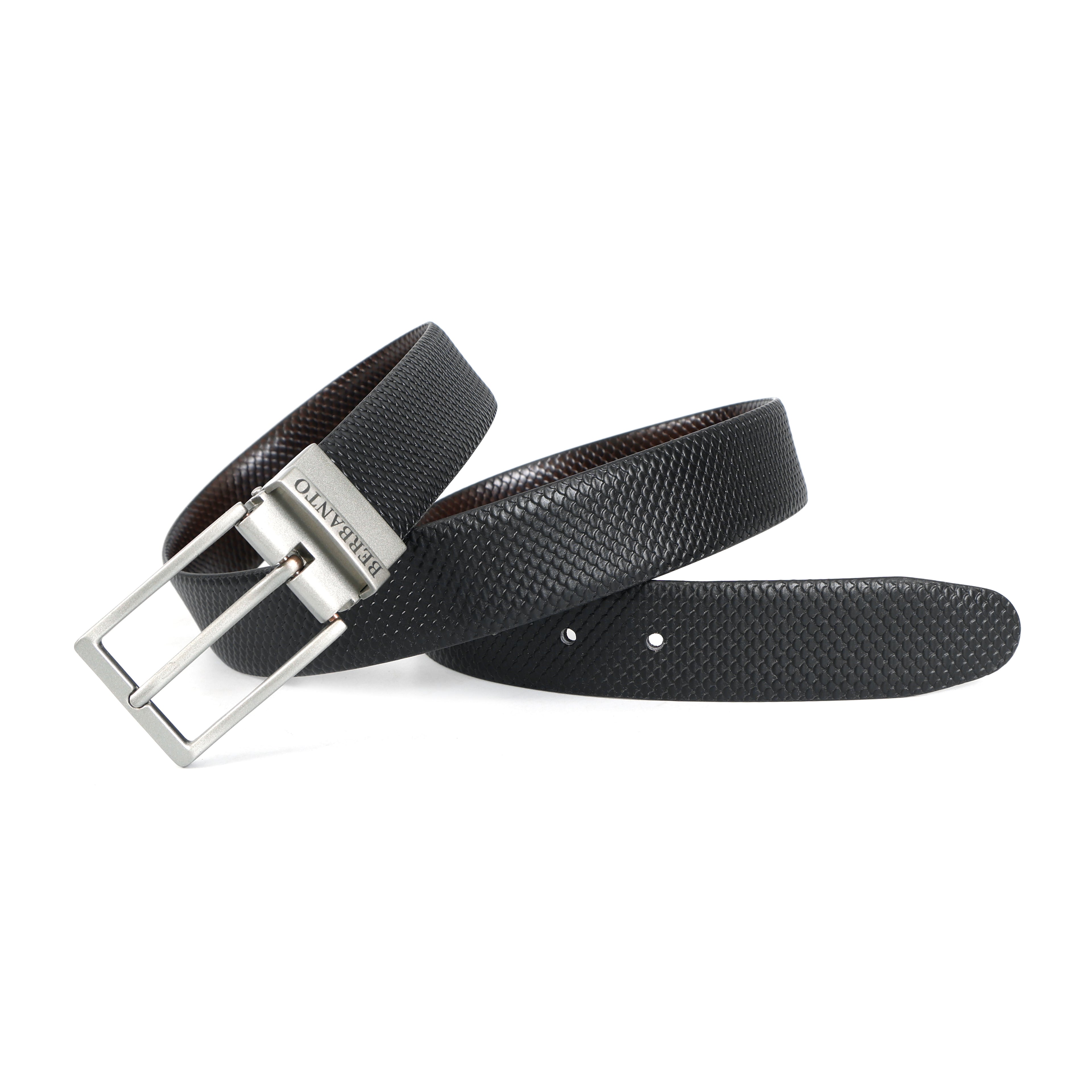 Berbanto Honeycomb Reversible Belt – Silver Buckle