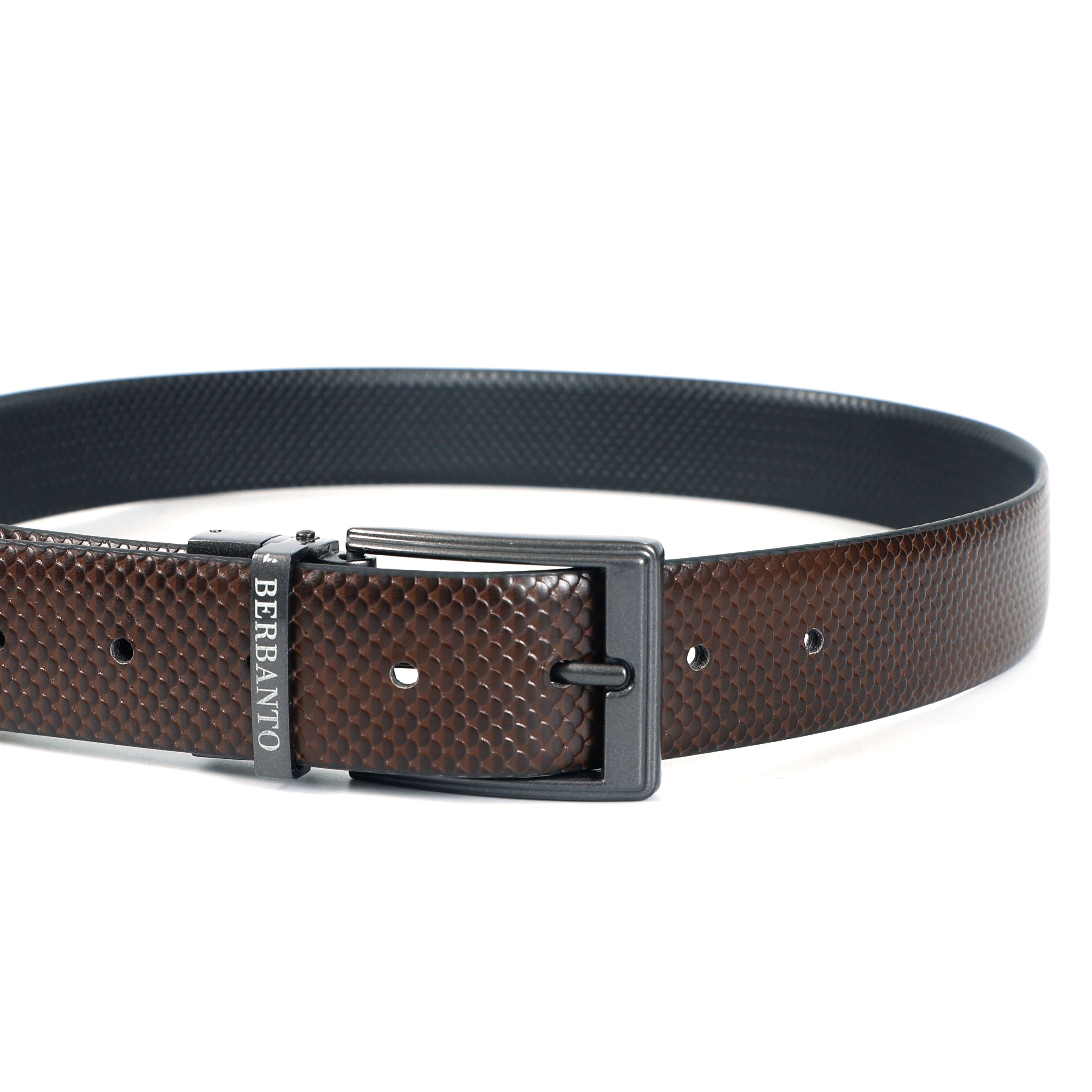 Berbanto Honeycomb Reversible Belt – Gunmetal Buckle