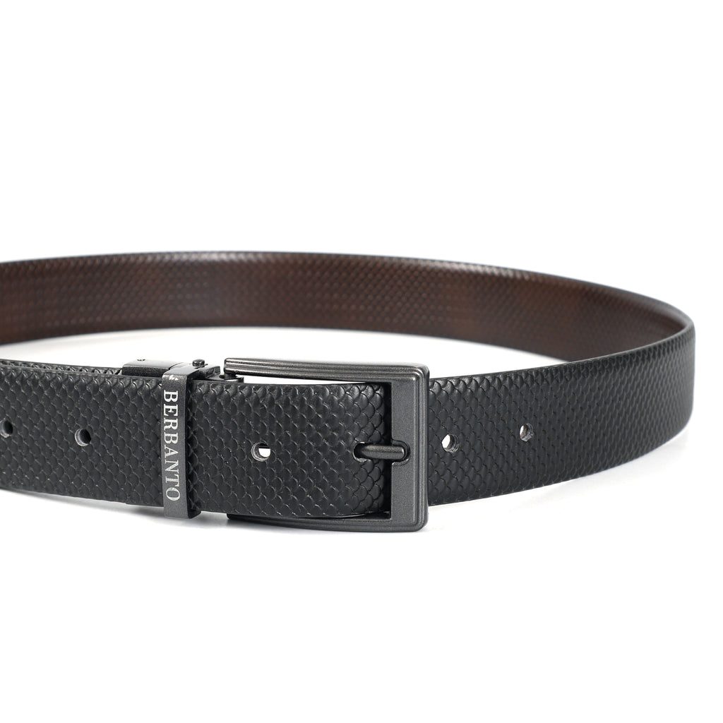 Berbanto Honeycomb Reversible Belt – Gunmetal Buckle