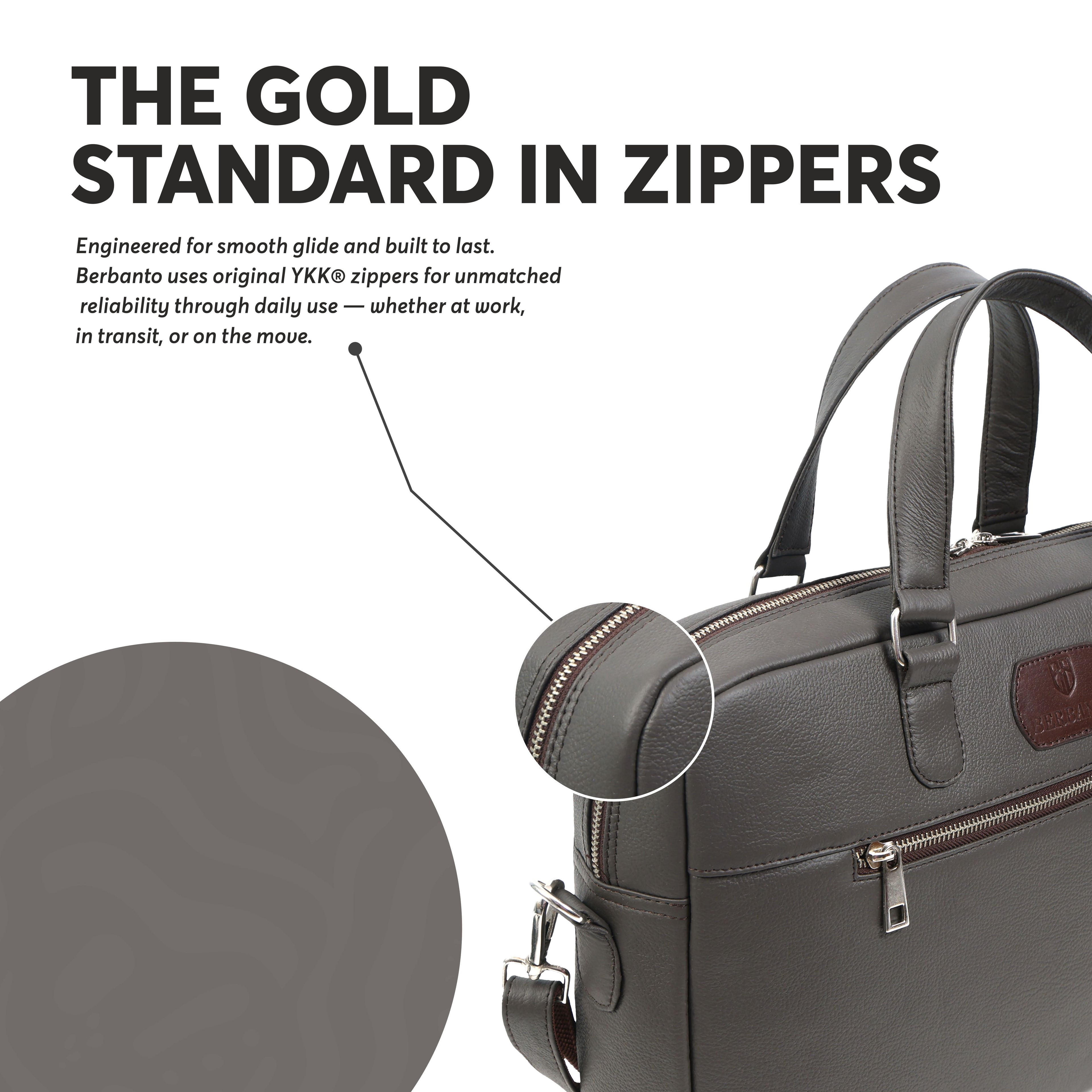 Dark Brown Full-Grain Leather Laptop Bag