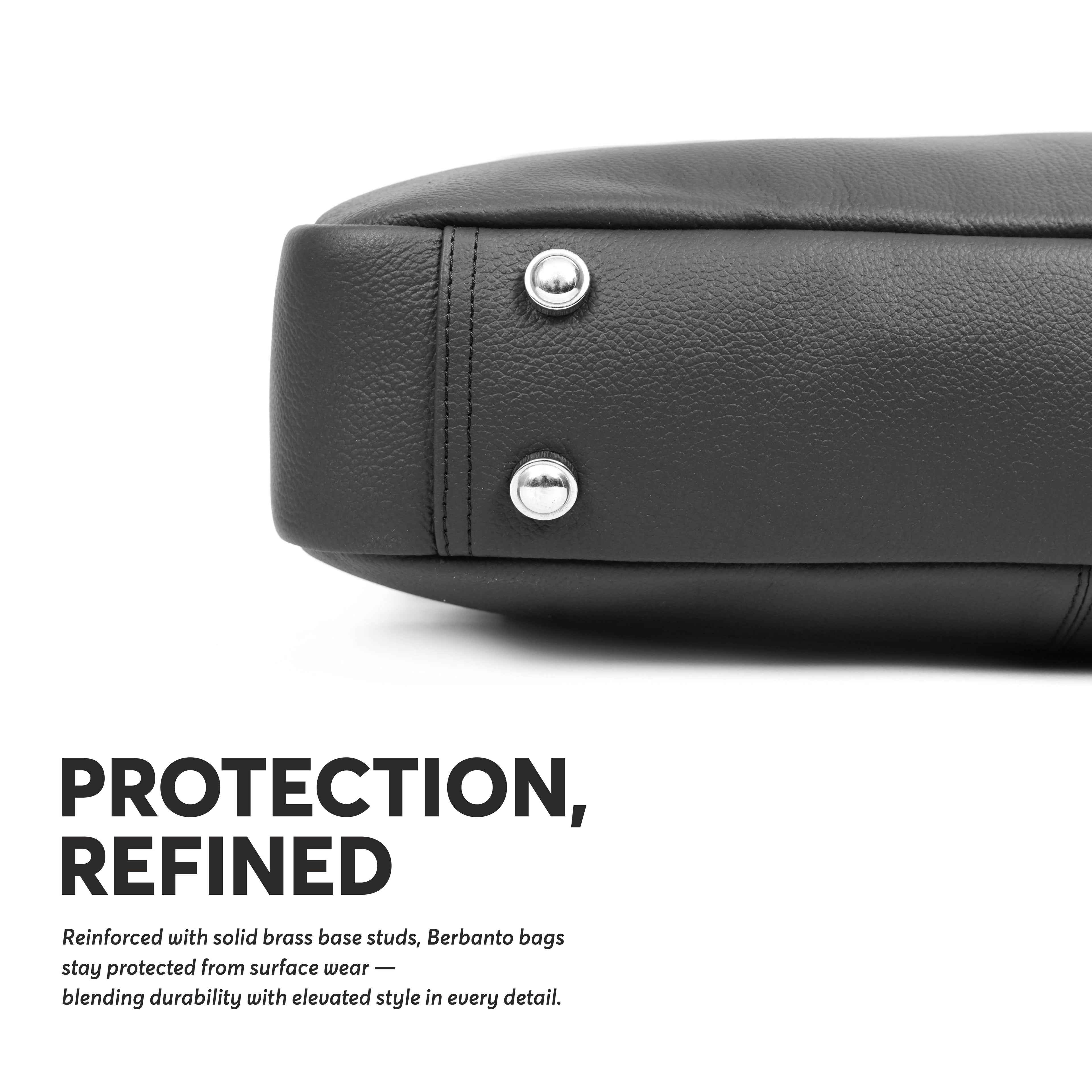 Black Full-Grain Leather Laptop Bag