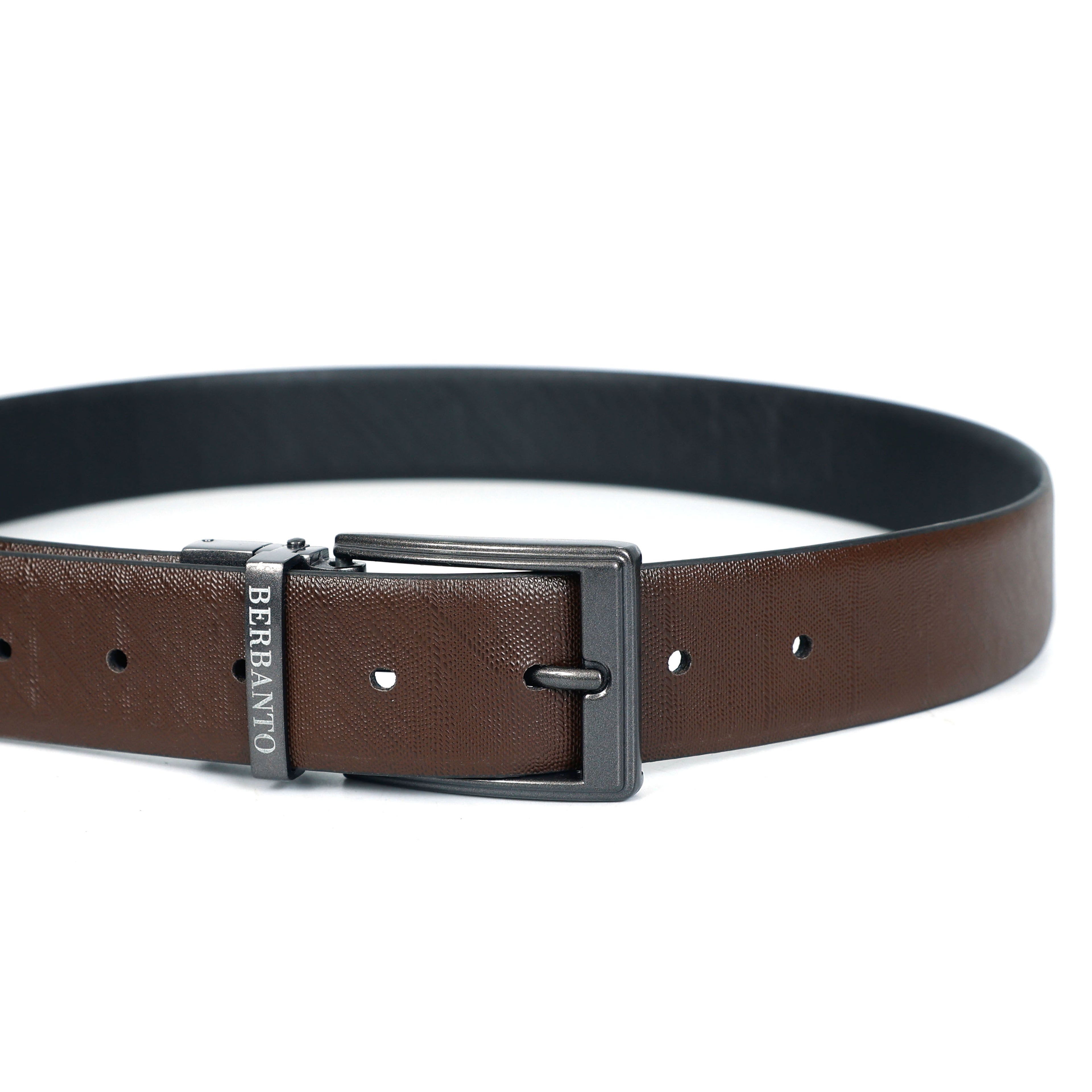 Berbanto Saffiano Prime Reversible Belt – Gunmetal Buckle