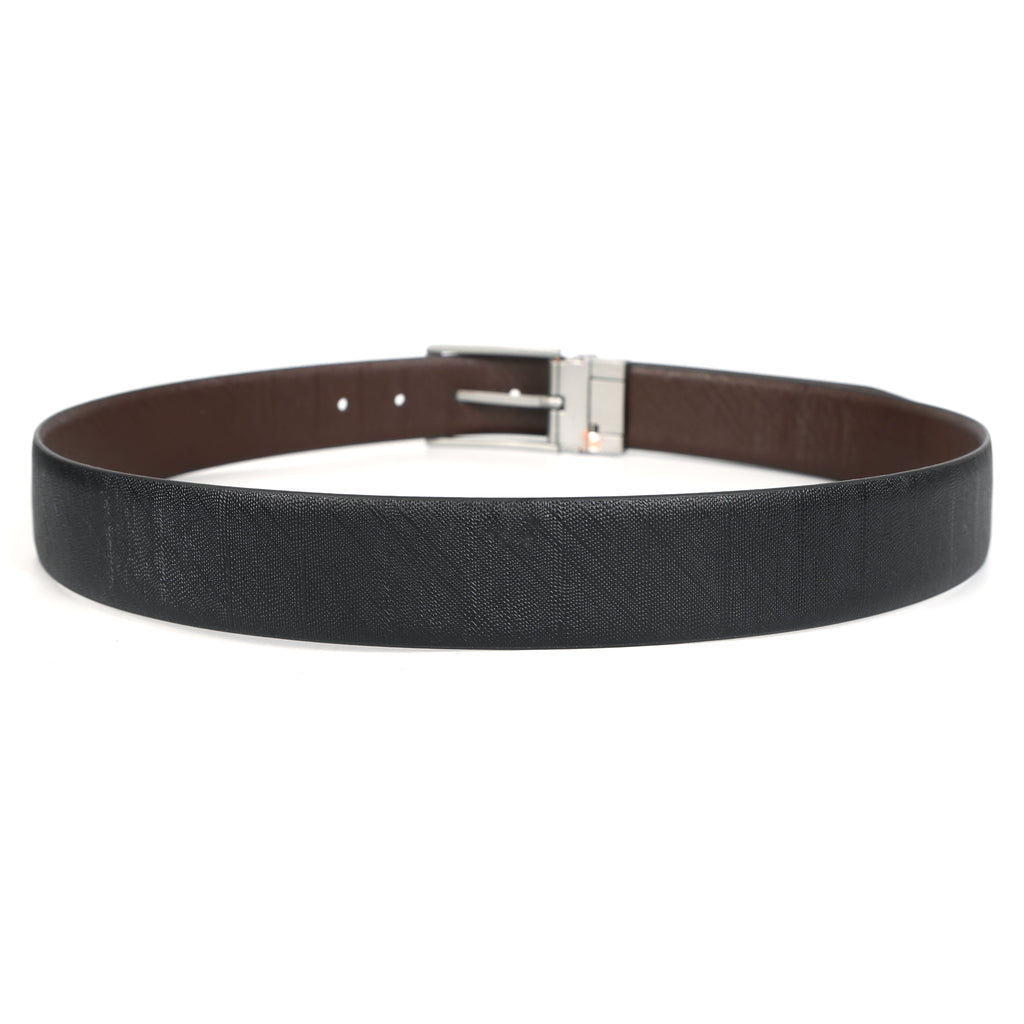 Berbanto Saffiano Prime Reversible Belt – Silver Buckle