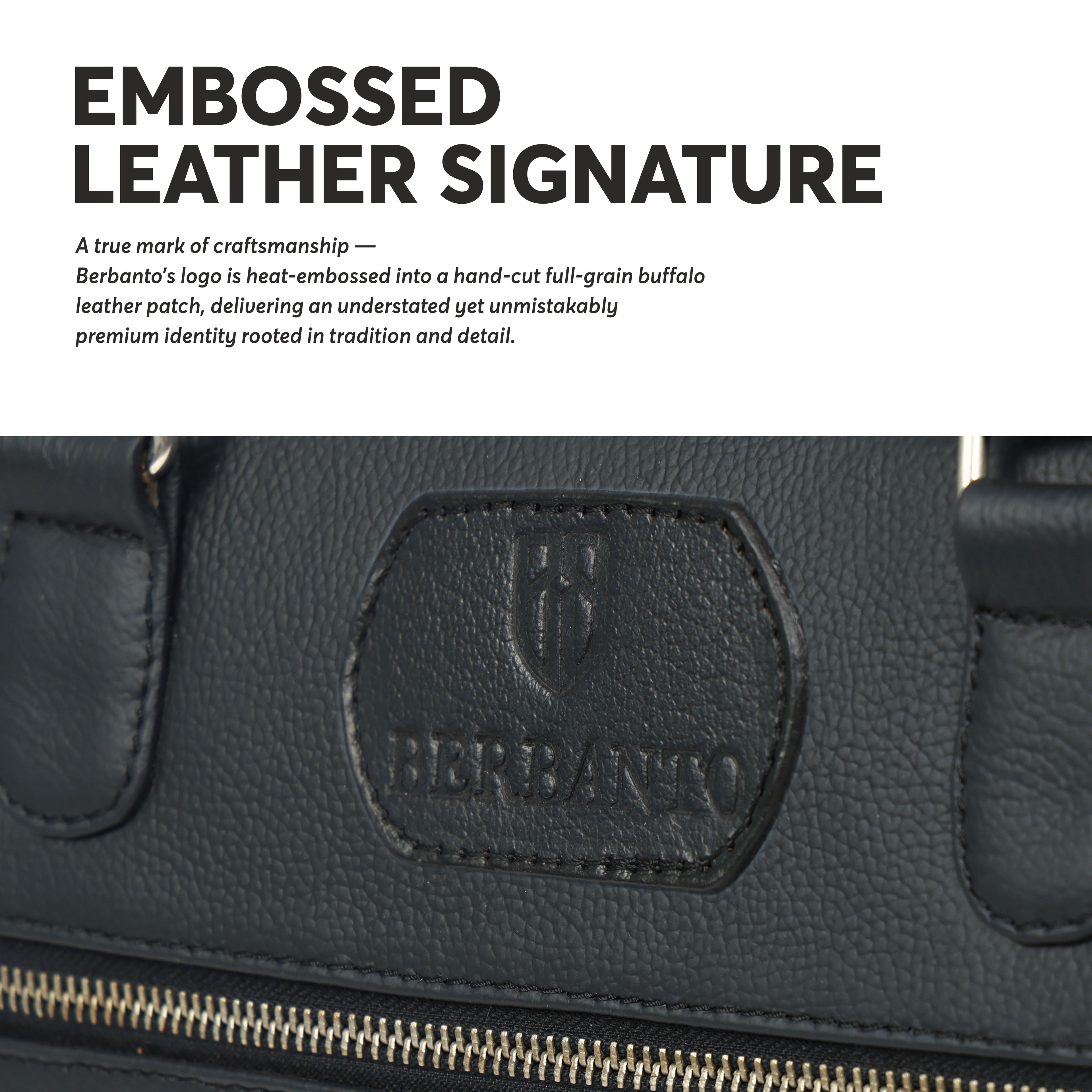 Black Full-Grain Leather Laptop Bag