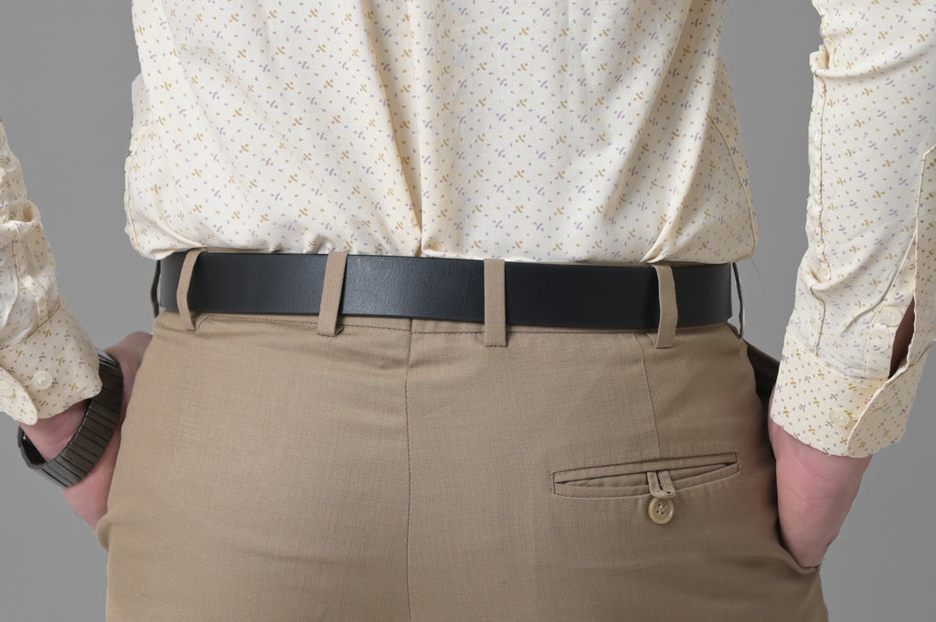 Black Leather Belt with Silver Buckle