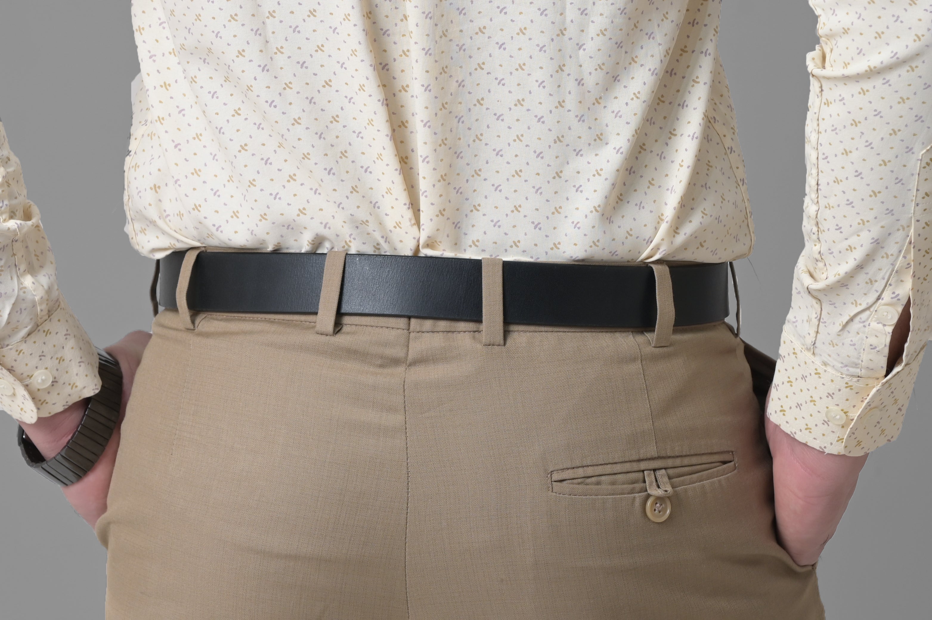 Black Leather Belt with Silver Buckle