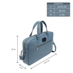 Steel-Blue Full-Grain Leather Laptop Bag