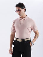 Golf Stretch Belt – Classic Beige with Black Leather Trim