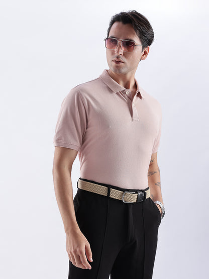 Golf Stretch Belt – Classic Beige with Black Leather Trim