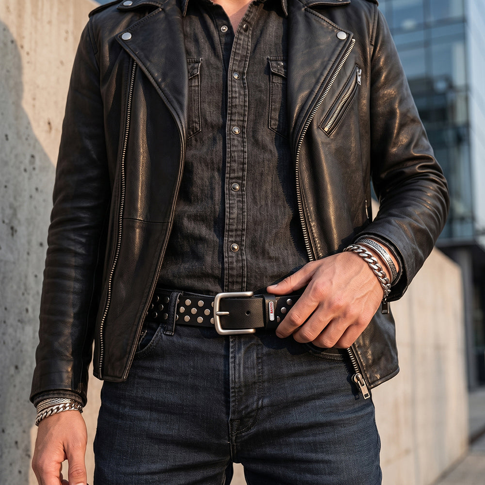 Berbanto Rogue Full-Grain Studded Leather Belt