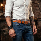Berbanto Canyon Heritage Full-Grain Studded Leather Belt