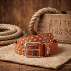 Berbanto Canyon Heritage Full-Grain Studded Leather Belt