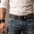 Berbanto Sterling Full-Grain Studded Leather Belt