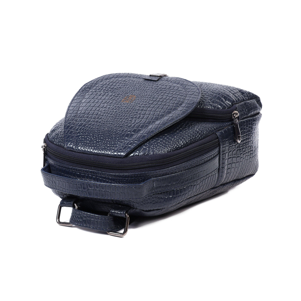Blue Leather Backpack for Women