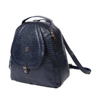 Blue Leather Backpack for Women