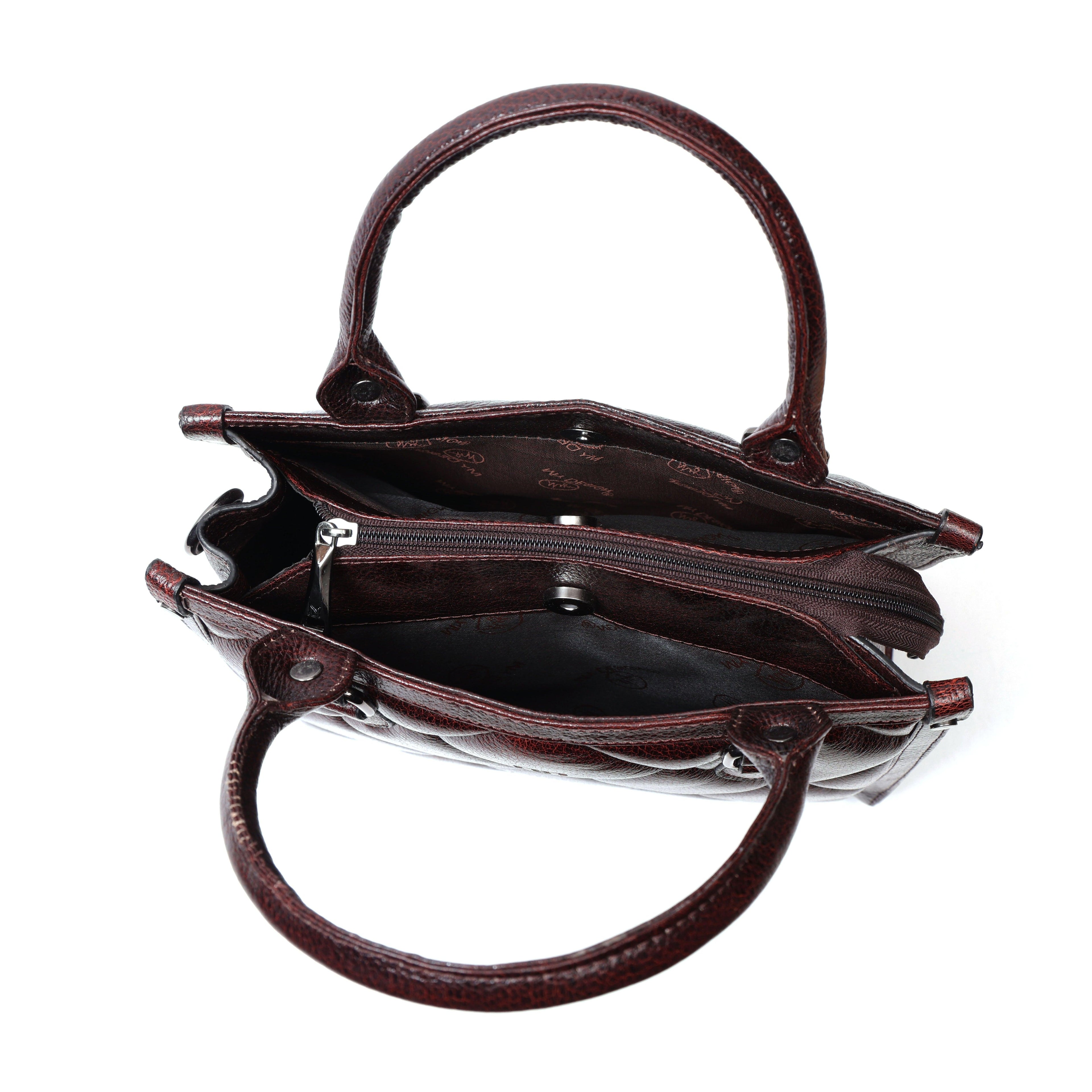 Spacious Cubic Leather Bag for Women