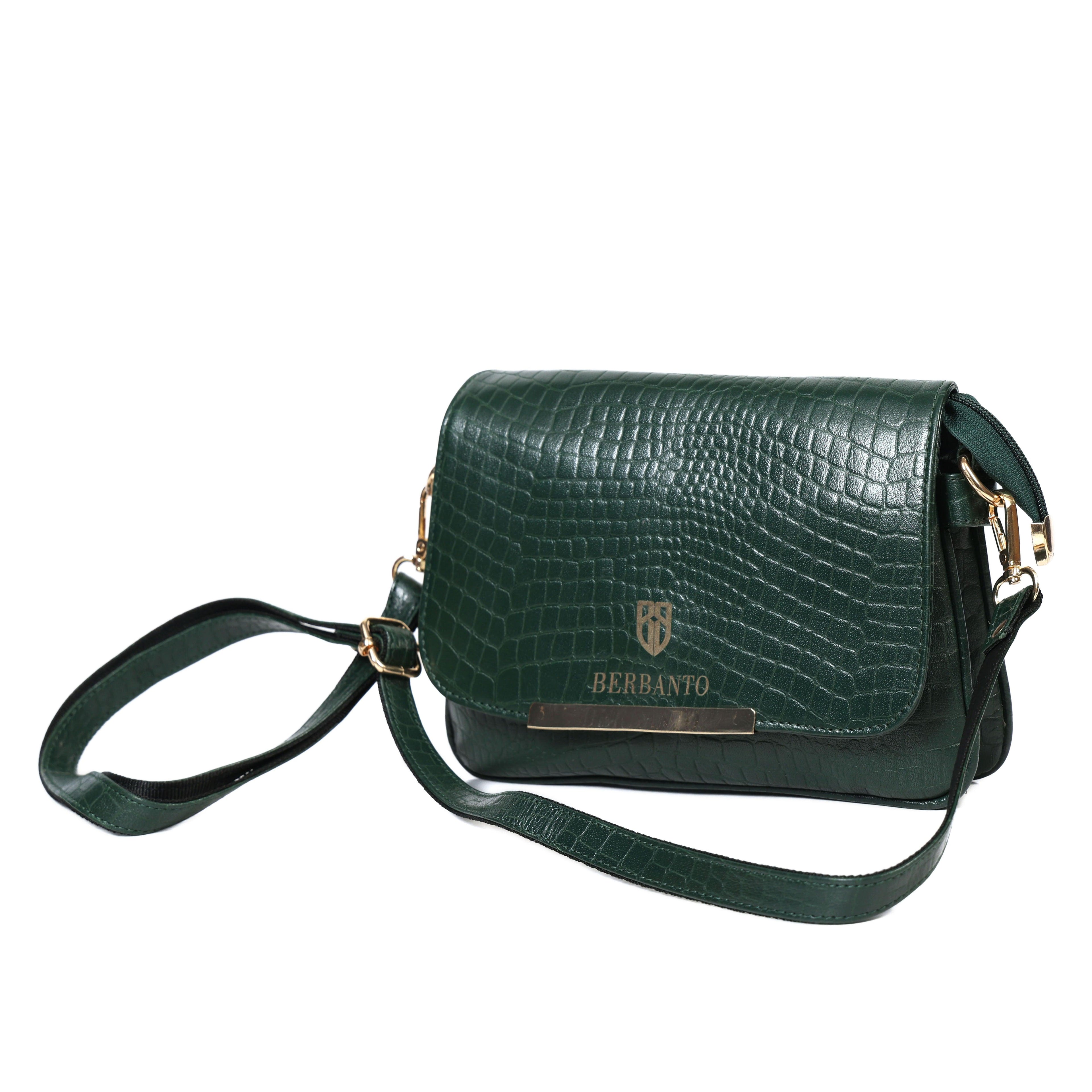 Green Luxury Leather Sling Bag for Women