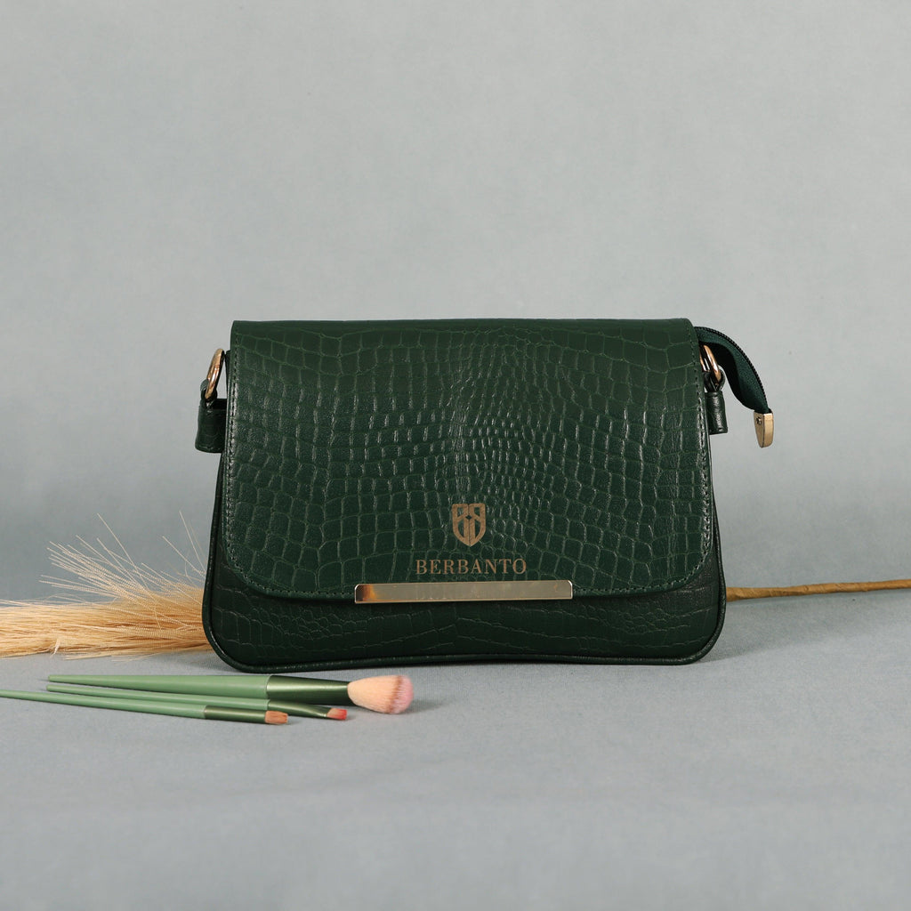 Green Luxury Leather Sling Bag for Women
