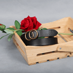 Black Leather Belt for Women with Round Antique Buckle